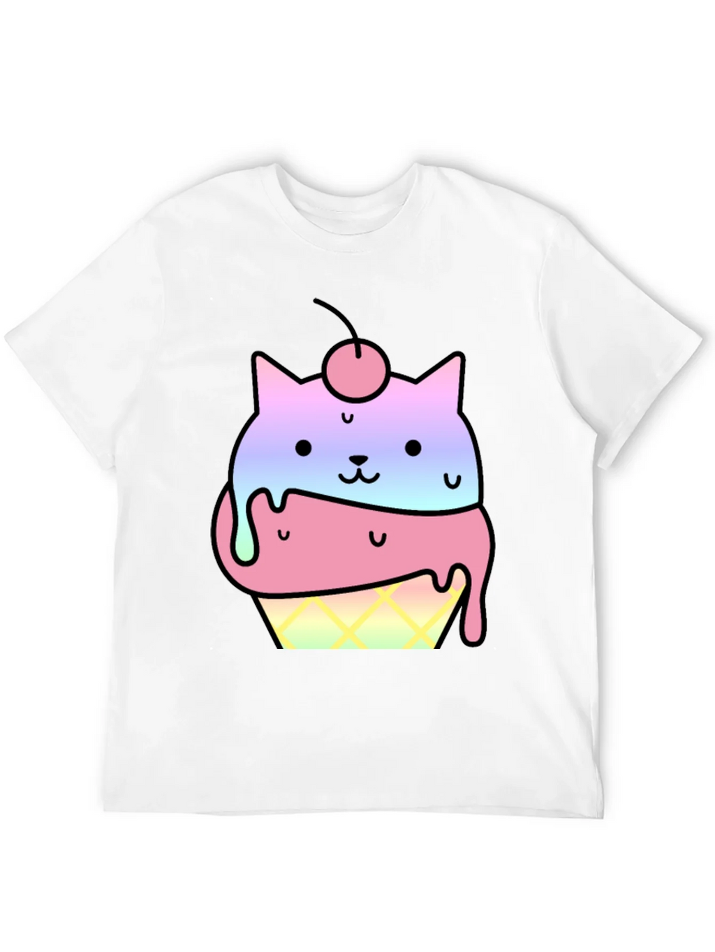 Cute Cat Ice Cream Cone Graphic T-Shirt product image 11