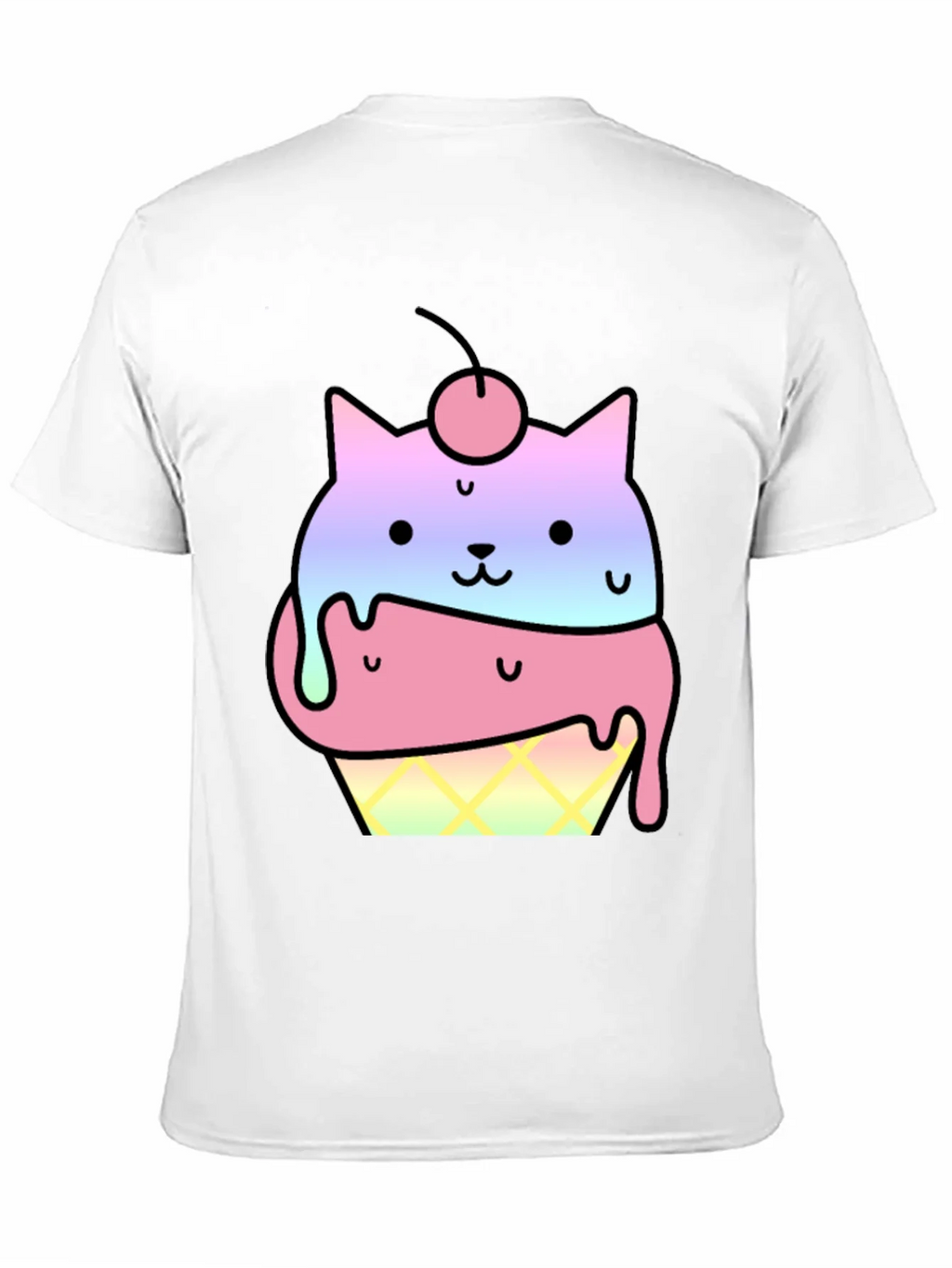 Cute Cat Ice Cream Cone Graphic T-Shirt product image 10