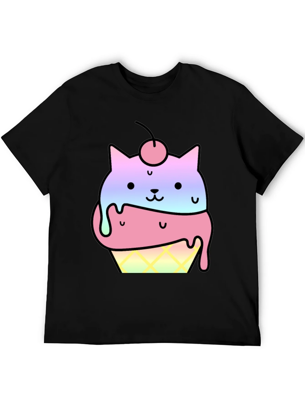 Cute Cat Ice Cream Cone Graphic T-Shirt product image 5