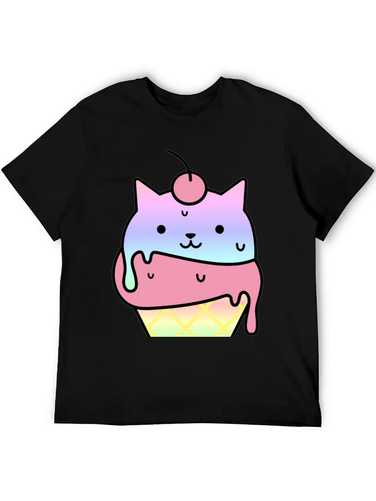 Cute Cat Ice Cream Cone Graphic T-Shirt product image 5