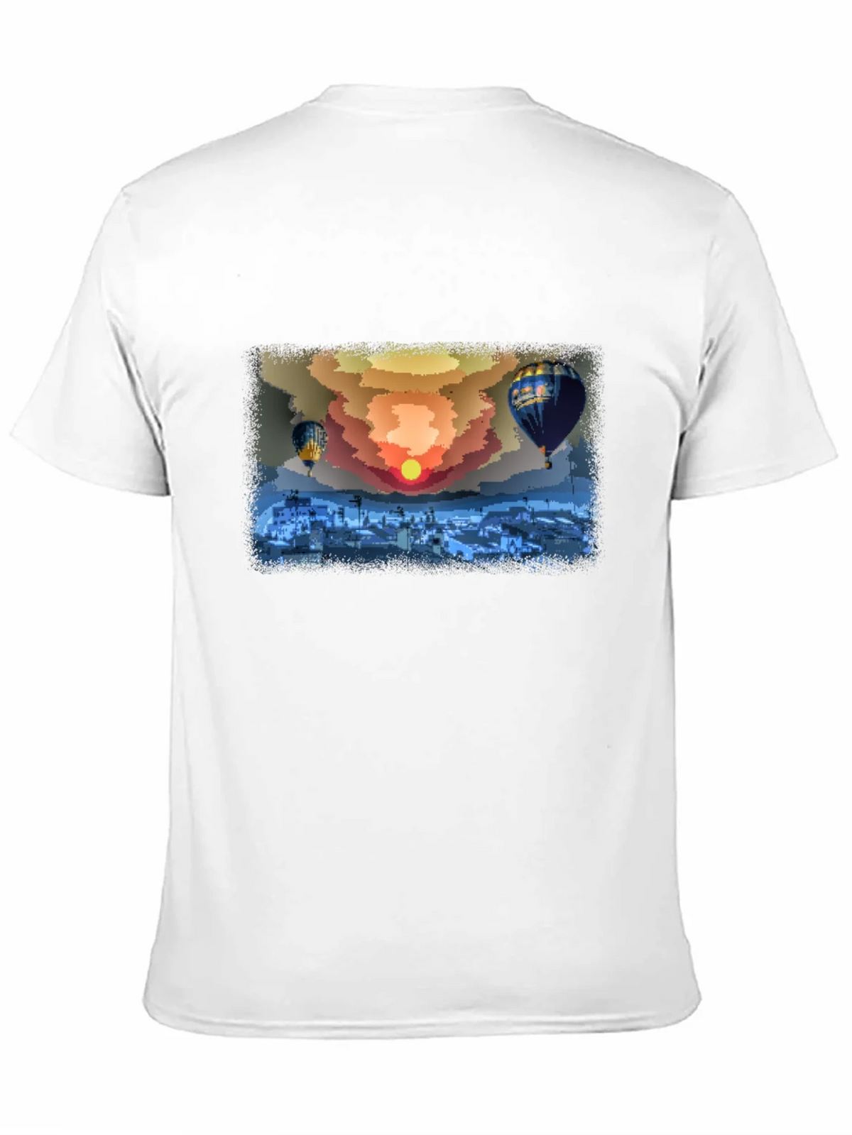 Hot Air Balloon Sunset Graphic Tee - Black Cotton Comfort product image 7