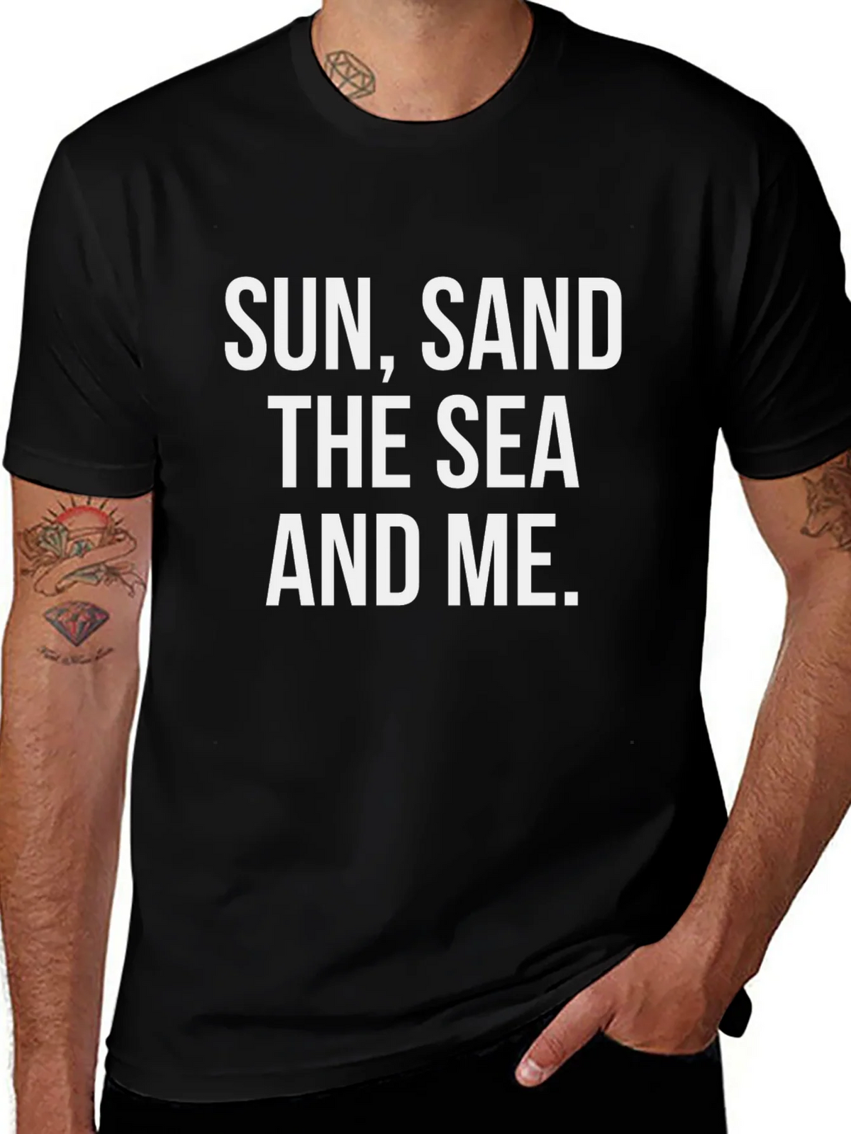 Sun Sand Sea and Me Black Graphic Tee product image 1