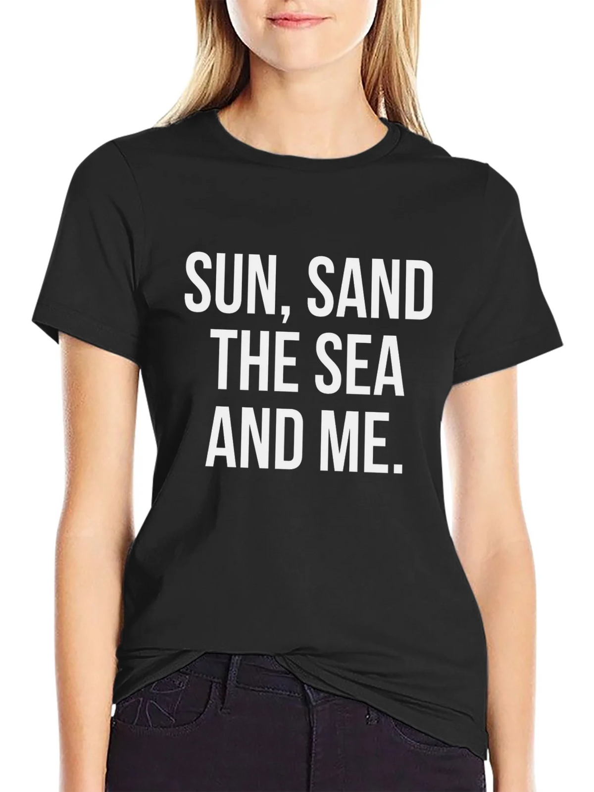 Sun Sand Sea and Me Black Graphic Tee product image 2