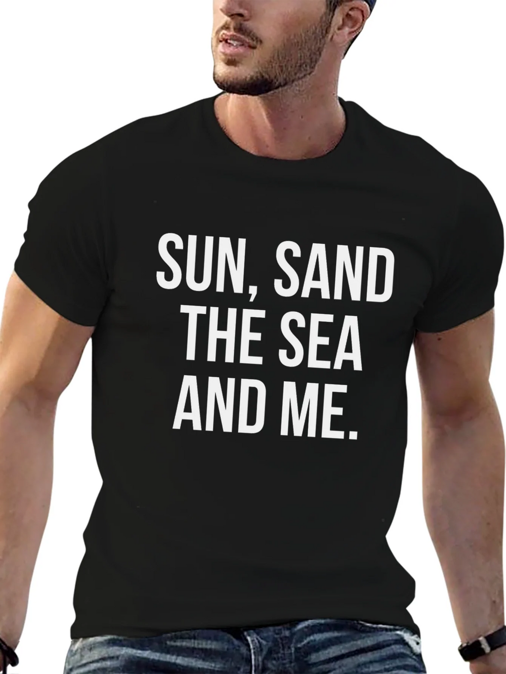 Sun Sand Sea and Me Black Graphic Tee product image 6