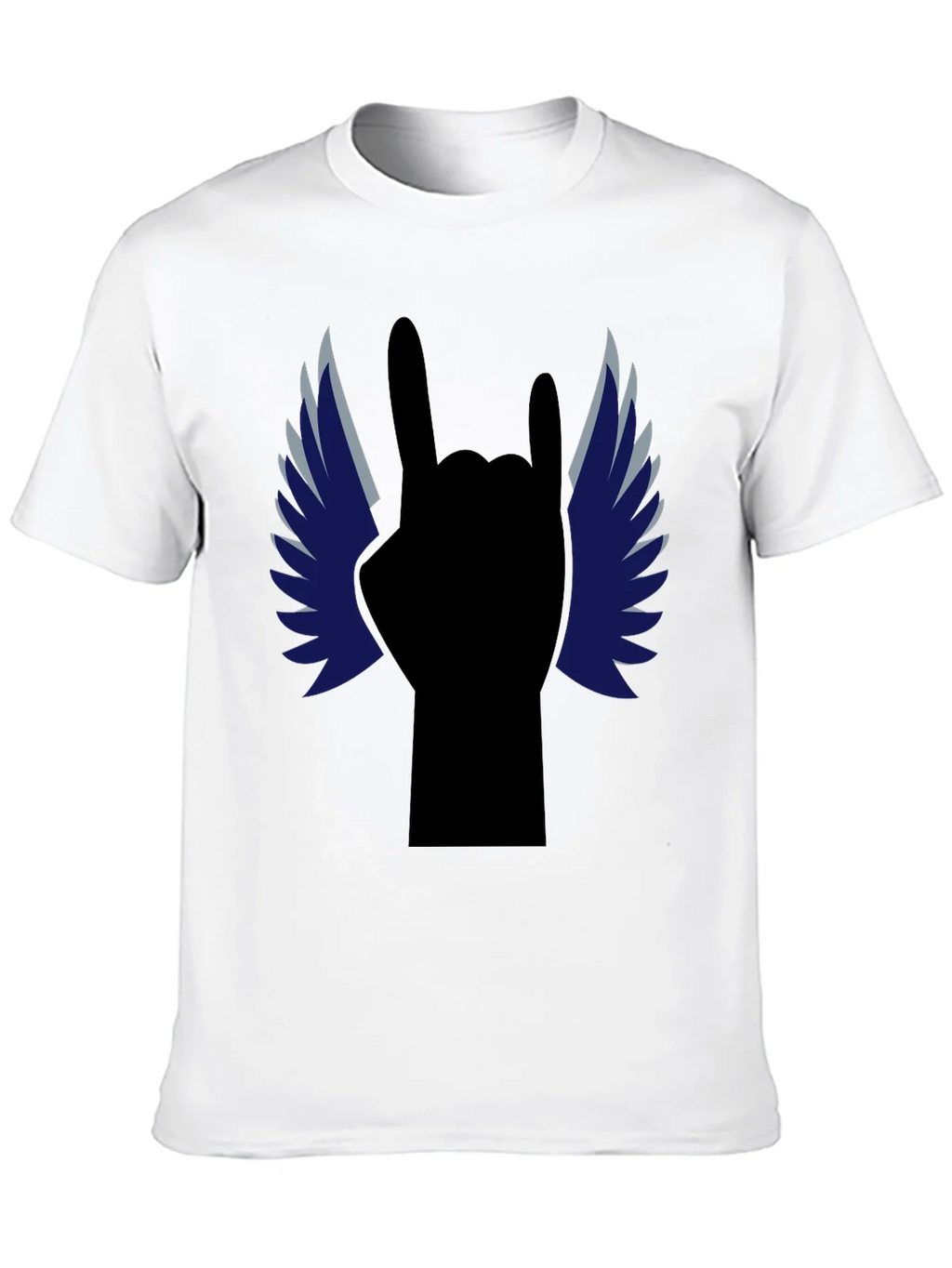 Rock On! Winged Hand Black T-Shirt product image 9
