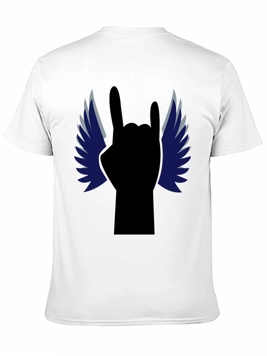 Rock On! Winged Hand Black T-Shirt product image 10