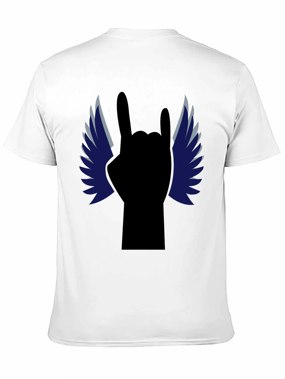 Rock On! Winged Hand Black T-Shirt product image 10