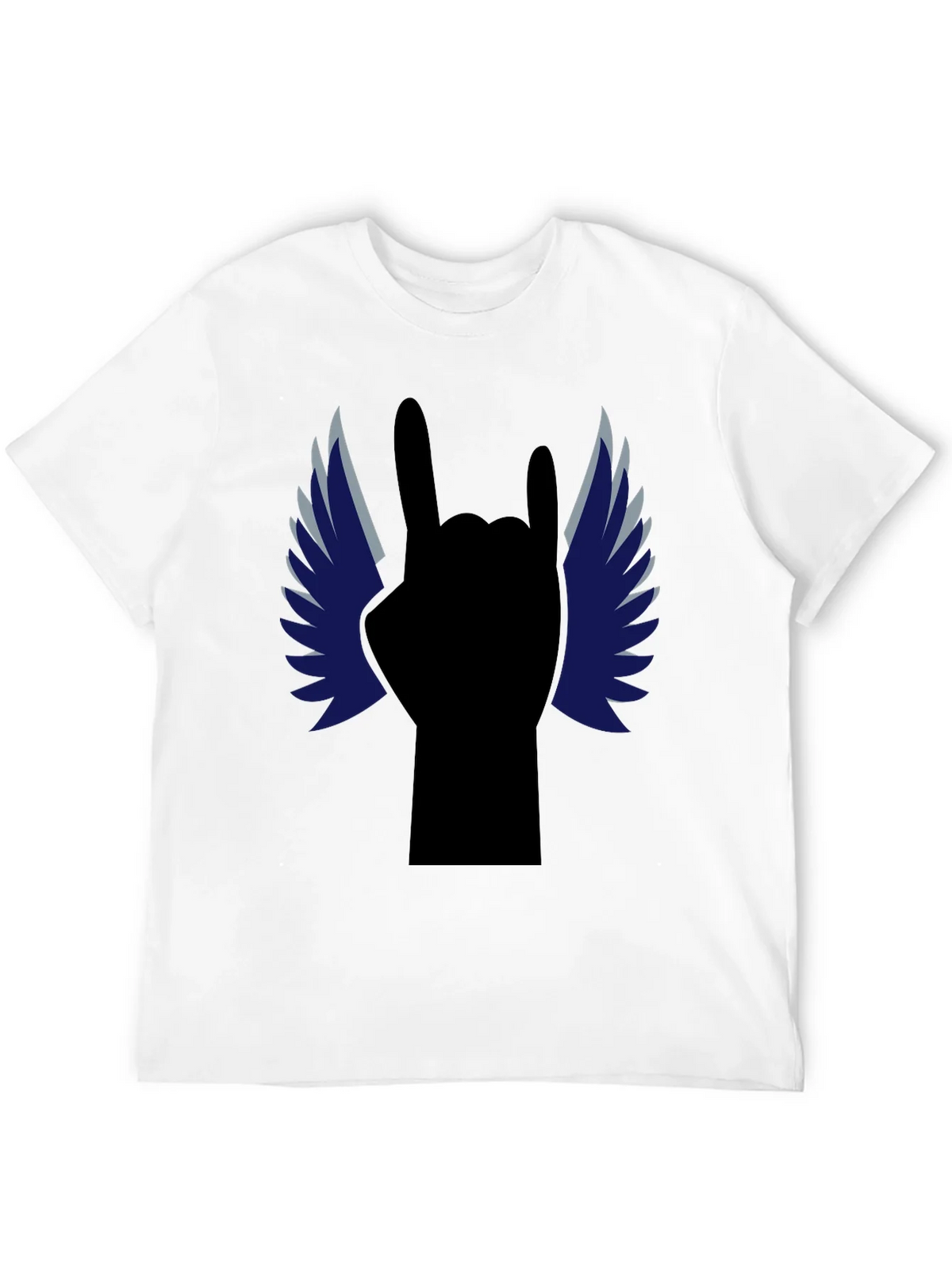 Rock On! Winged Hand Black T-Shirt product image 11