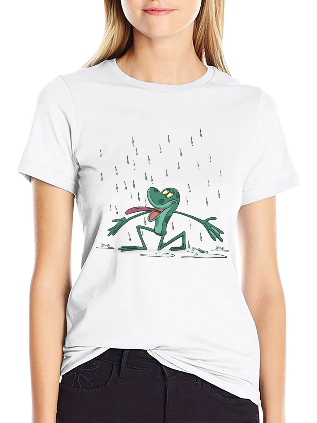 Frog in Rain Black T-Shirt product image 8