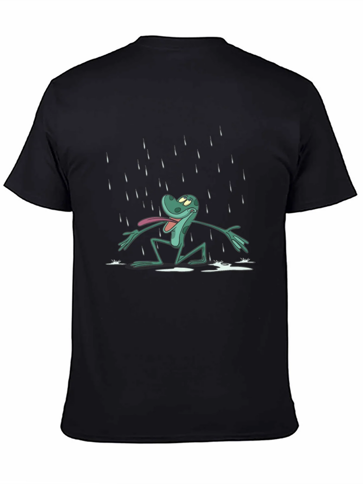 Frog in Rain Black T-Shirt product image 4