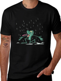 Frog in Rain Black T-Shirt product image 1