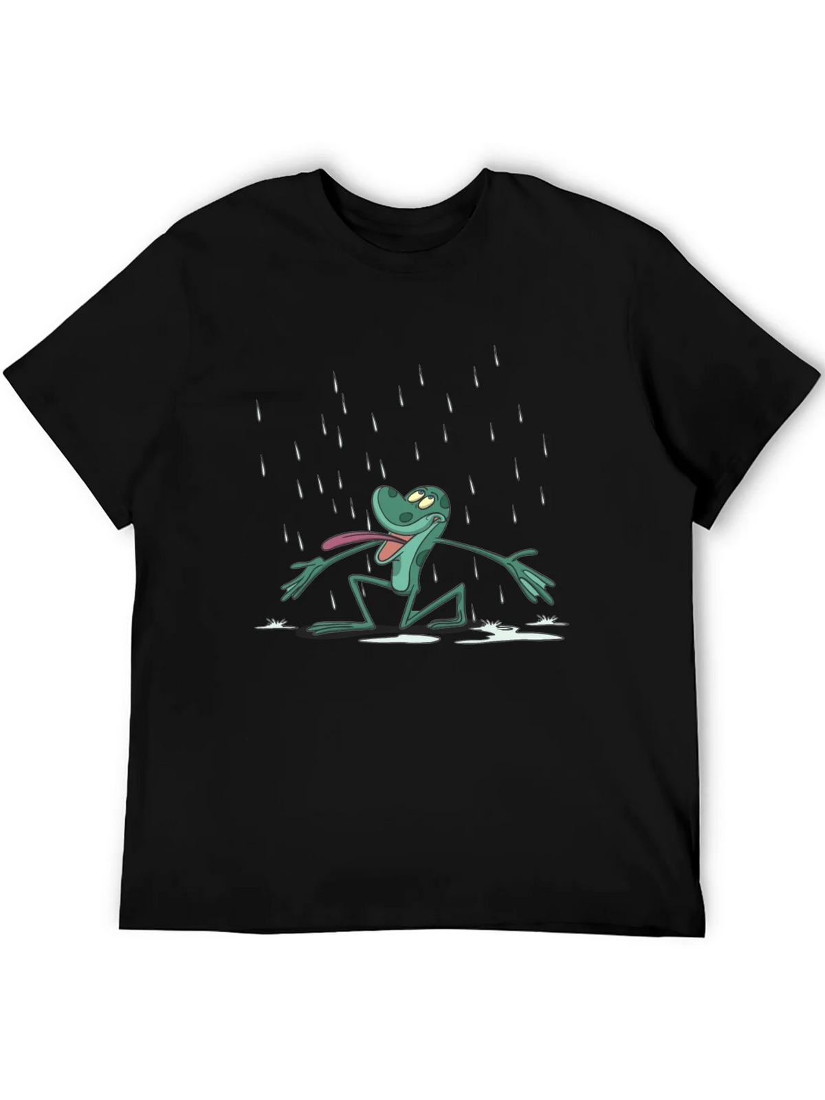 Frog in Rain Black T-Shirt product image 5