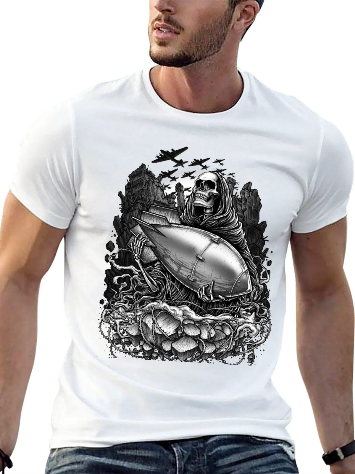 Grim Reaper Bomb Graphic T-Shirt product image 12