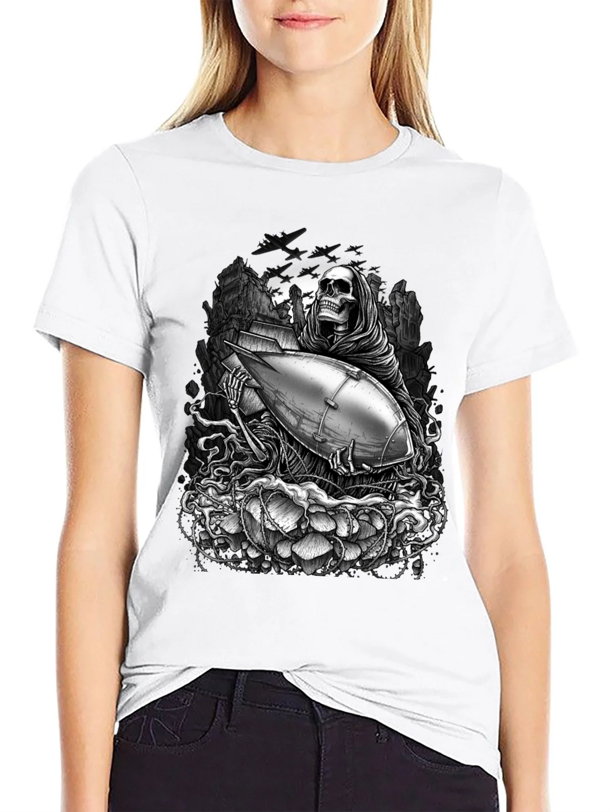 Grim Reaper Bomb Graphic T-Shirt product image 8