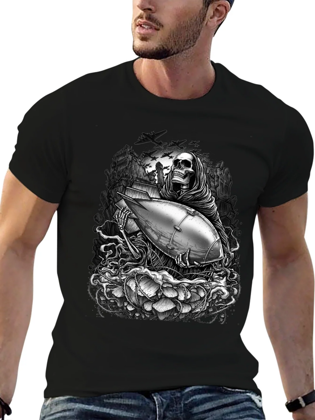Grim Reaper Bomb Graphic T-Shirt product image 6