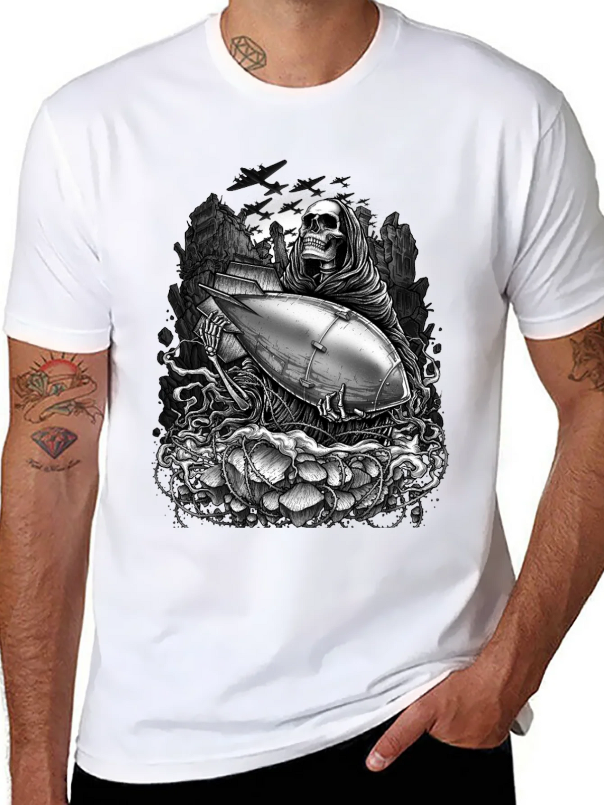 Grim Reaper Bomb Graphic T-Shirt product image 7
