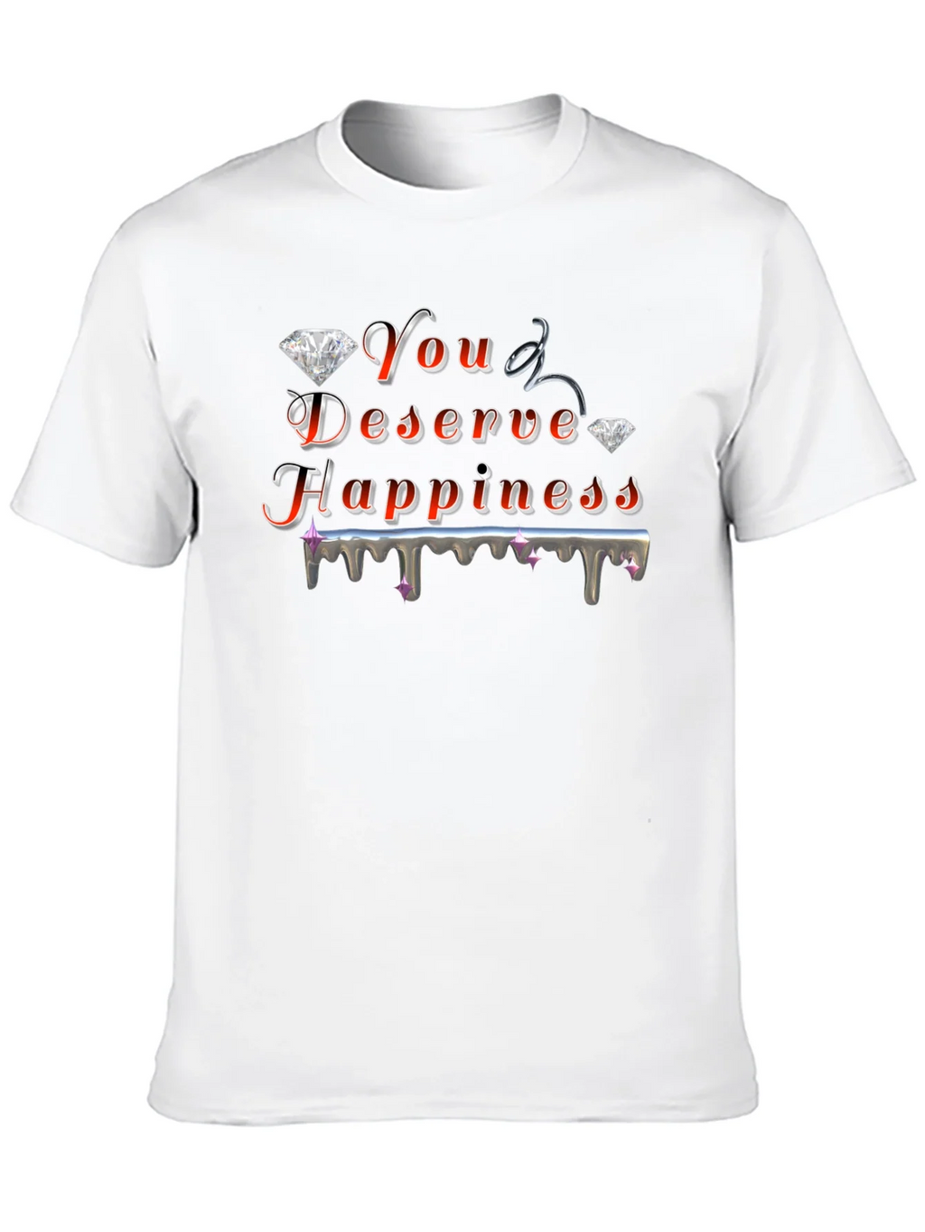 You Deserve Happiness Graphic Black T-Shirt product image 9