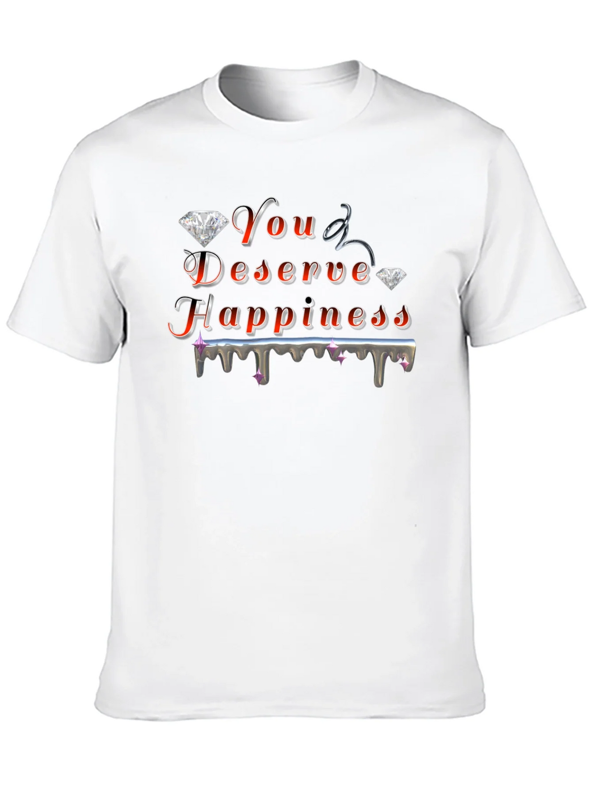 You Deserve Happiness Graphic Black T-Shirt product image 9