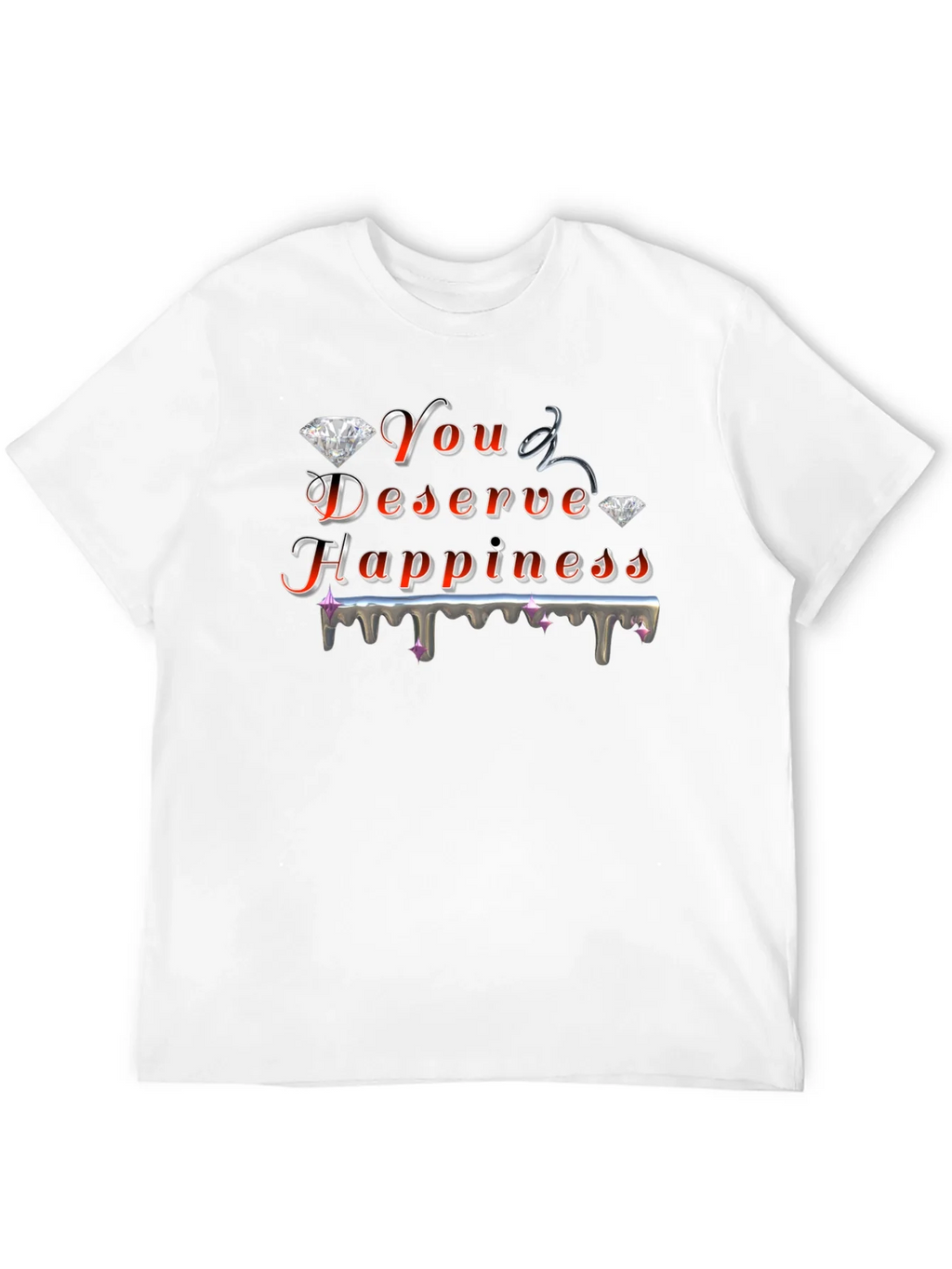 You Deserve Happiness Graphic Black T-Shirt product image 11