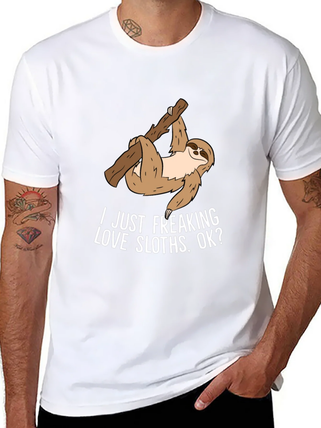 Sloth Lover T-Shirt - I Just Freaking Love Sloths Ok? product image 7
