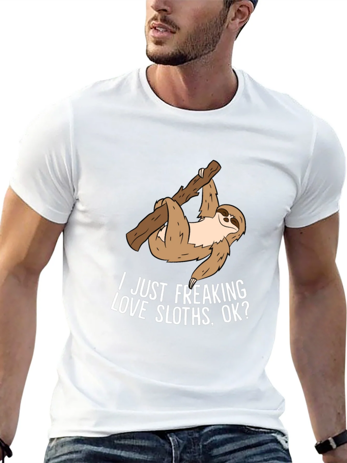 Sloth Lover T-Shirt - I Just Freaking Love Sloths Ok? product image 12