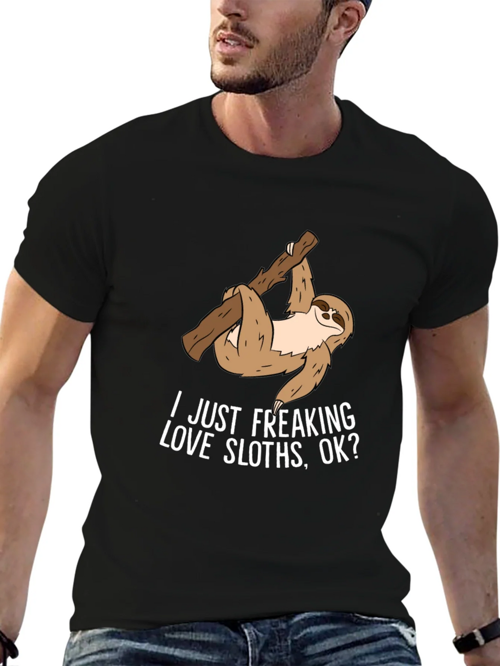 Sloth Lover T-Shirt - I Just Freaking Love Sloths Ok? product image 6