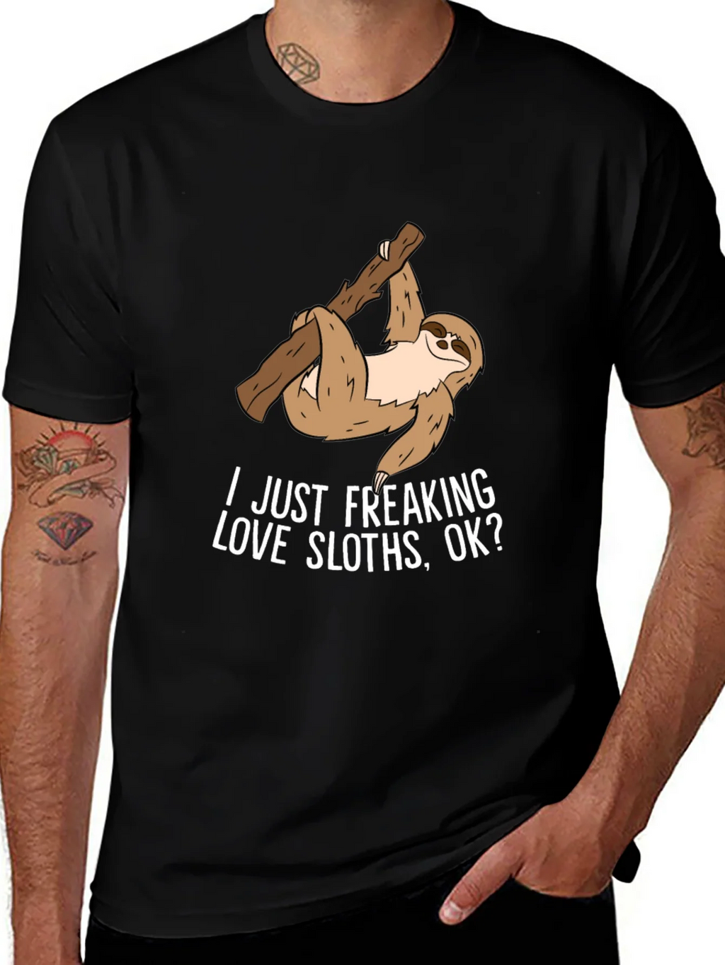 Sloth Lover T-Shirt - I Just Freaking Love Sloths Ok? product image 1
