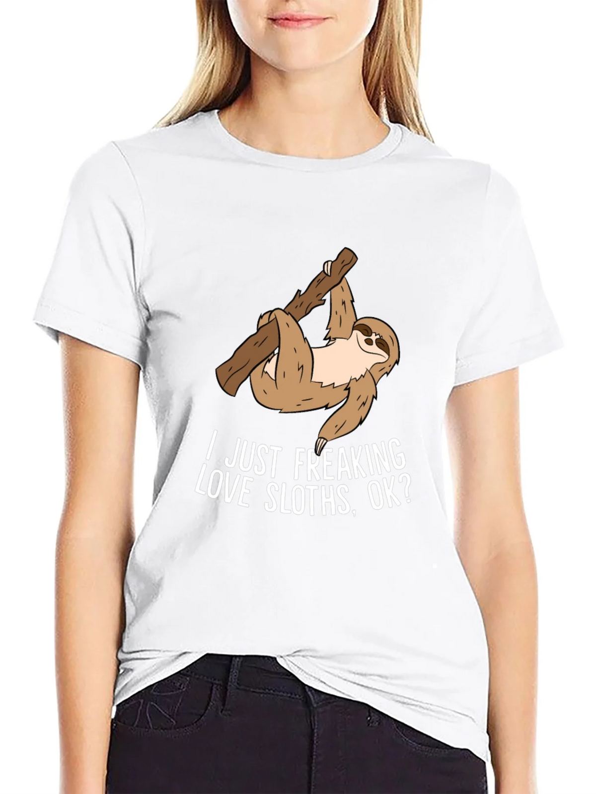 Sloth Lover T-Shirt - I Just Freaking Love Sloths Ok? product image 8