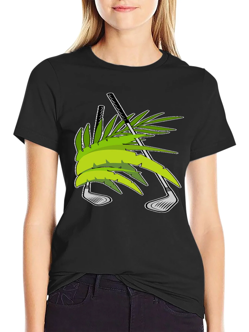 Tropical Golf T-Shirt - Palm & Clubs Design product image 2