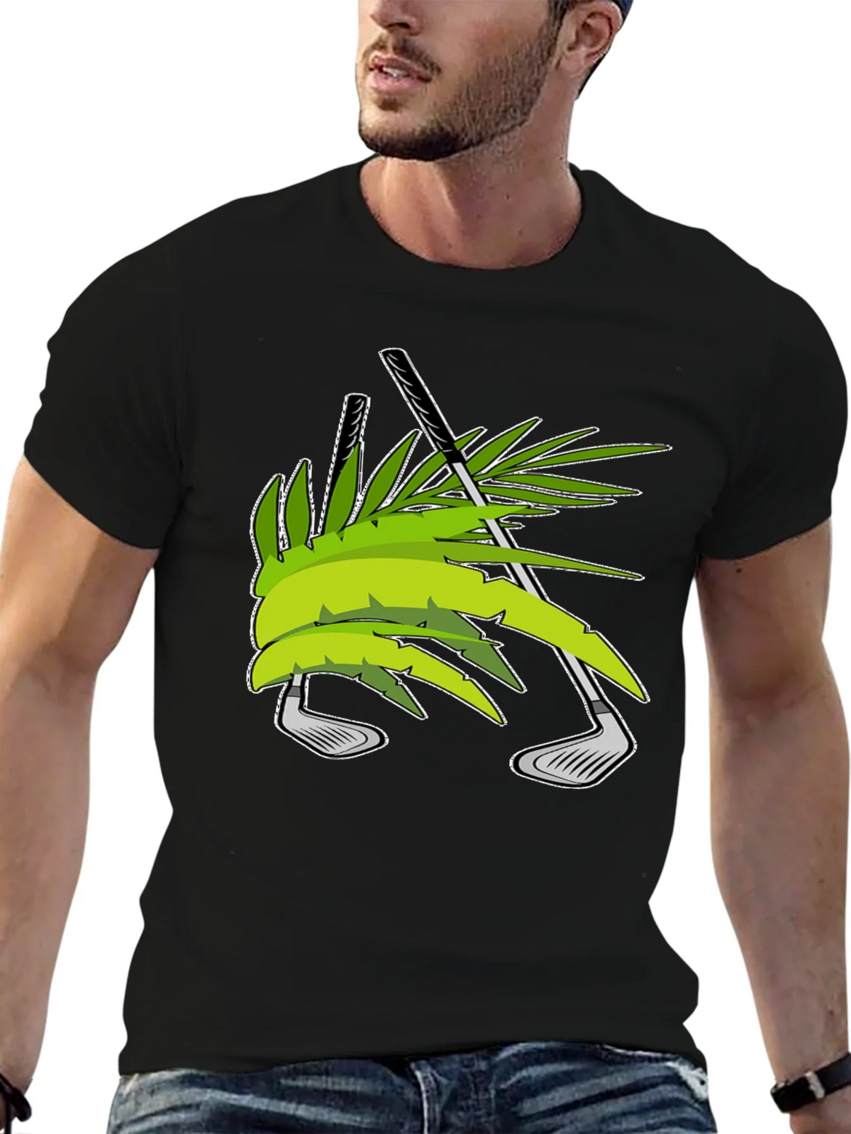 Tropical Golf T-Shirt - Palm & Clubs Design product image 6