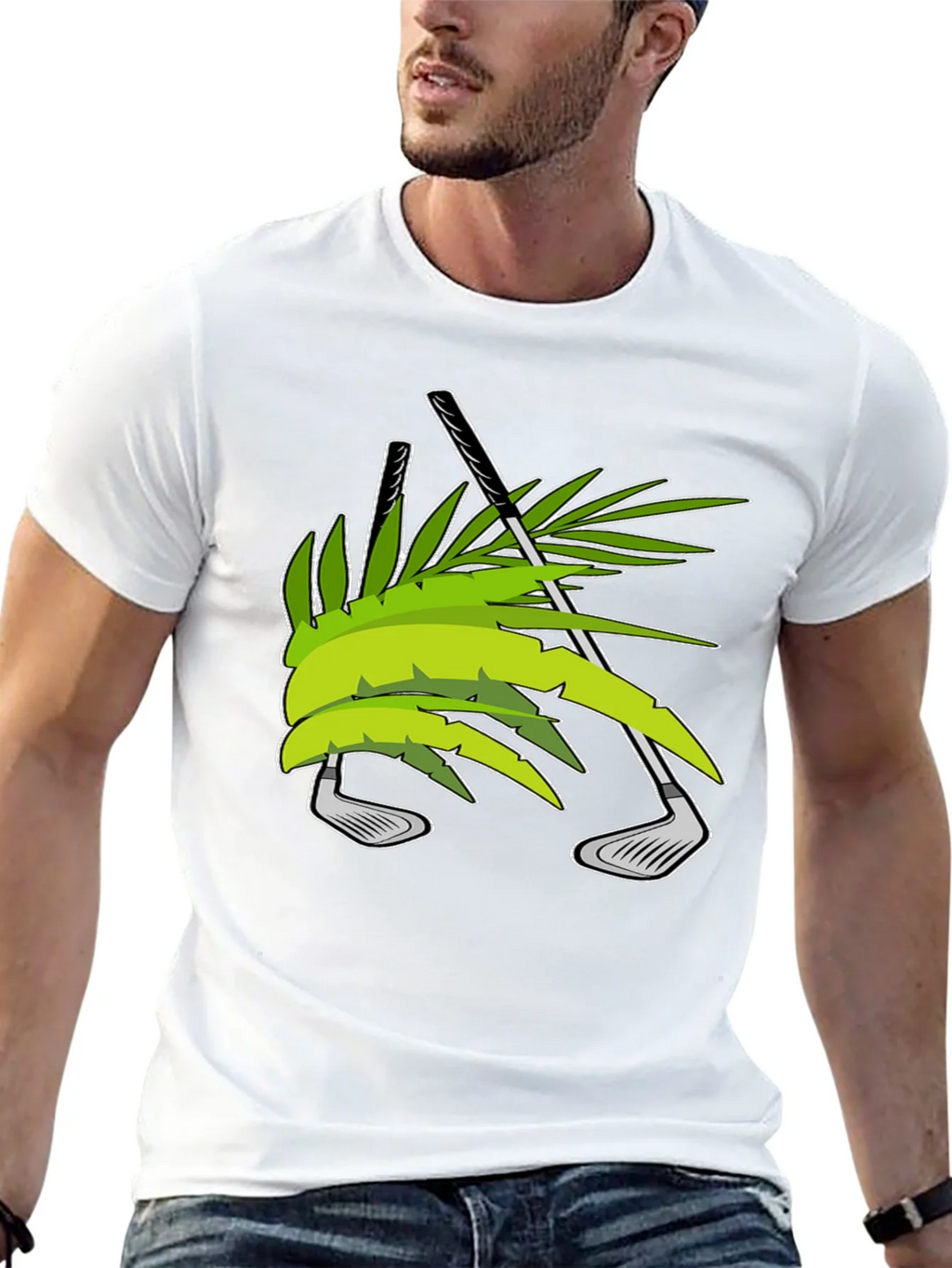 Tropical Golf T-Shirt - Palm & Clubs Design product image 12