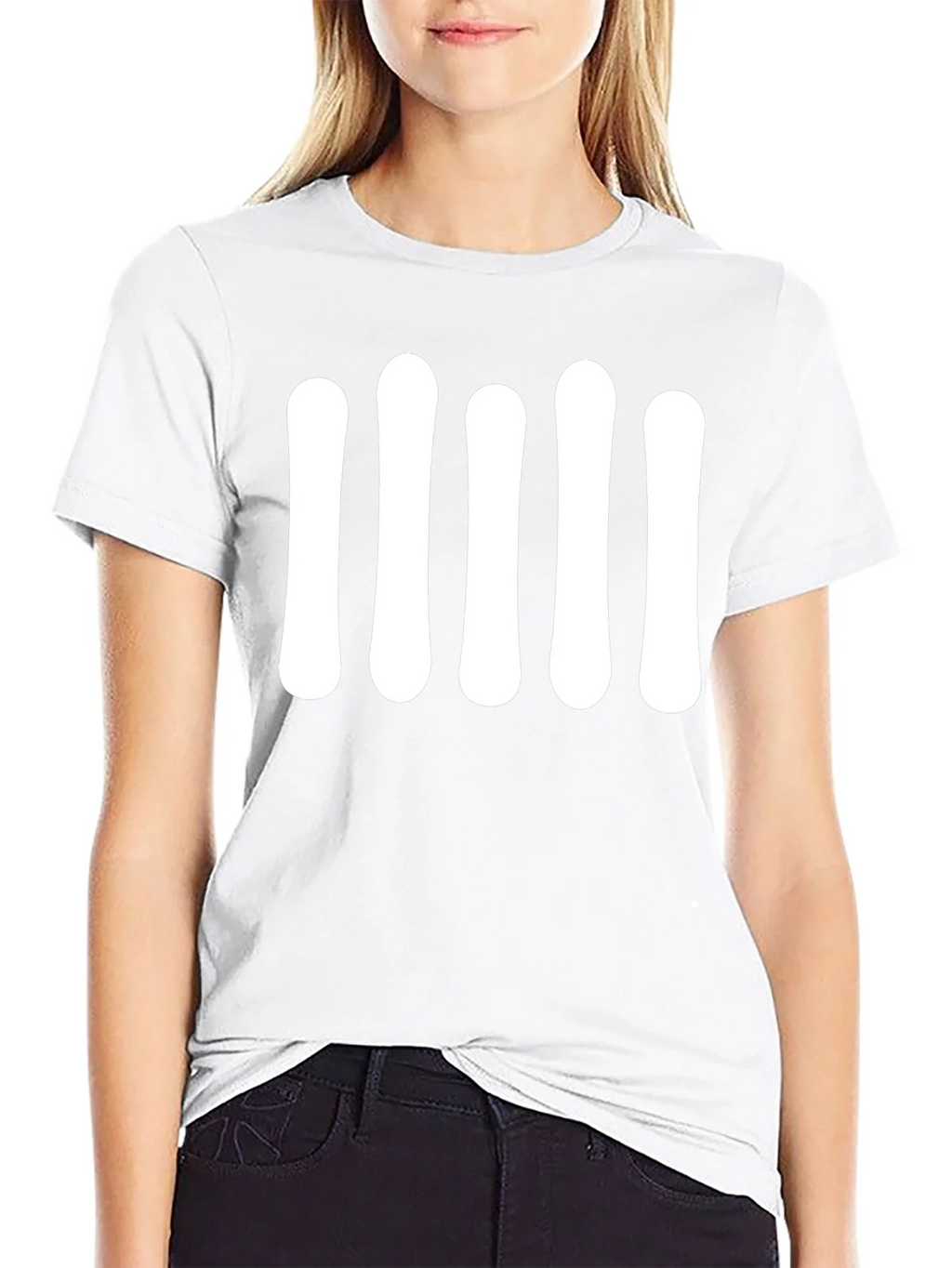 Black T-Shirt with Bold White Graphic product image 8
