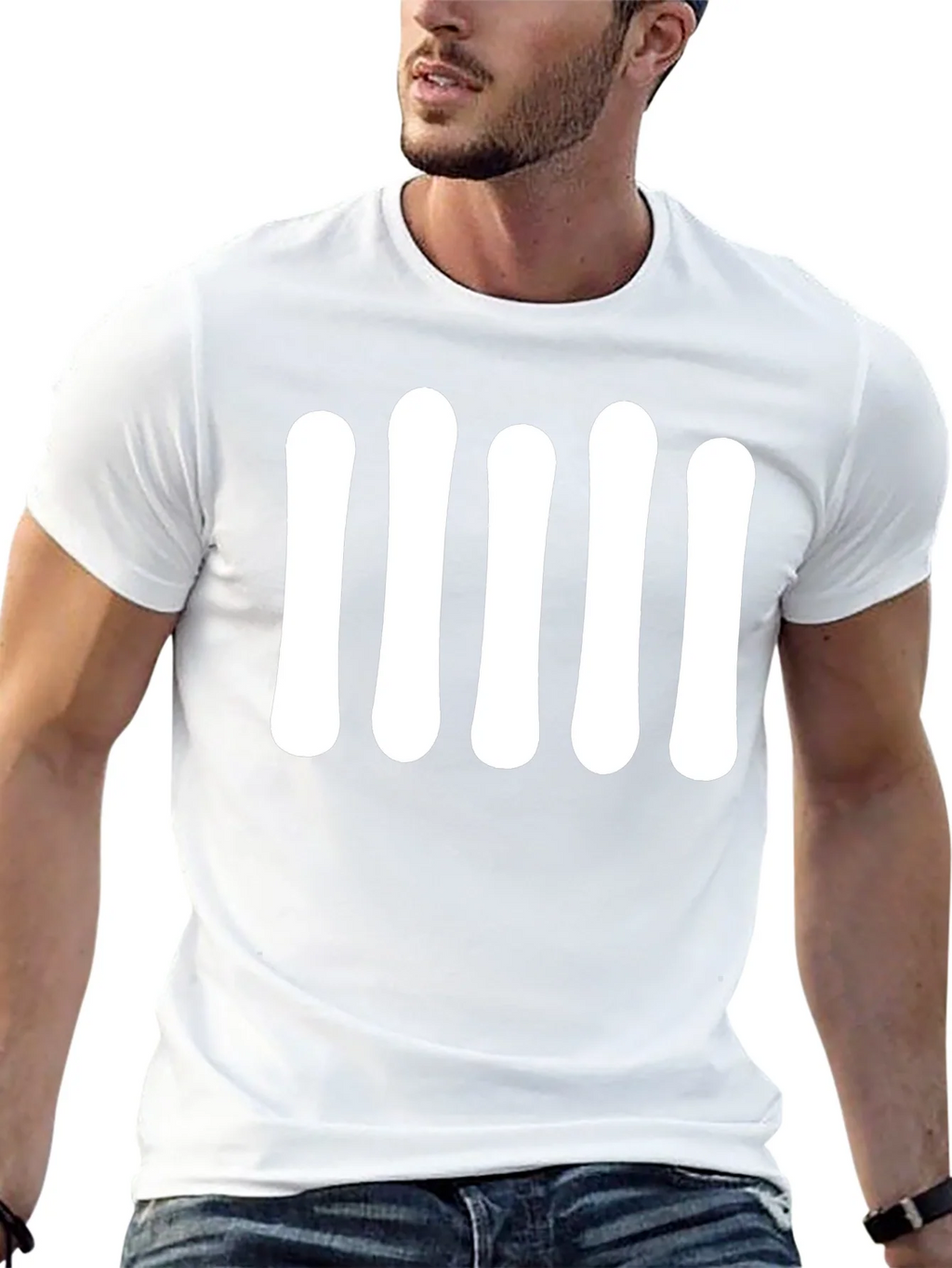 Black T-Shirt with Bold White Graphic product image 12