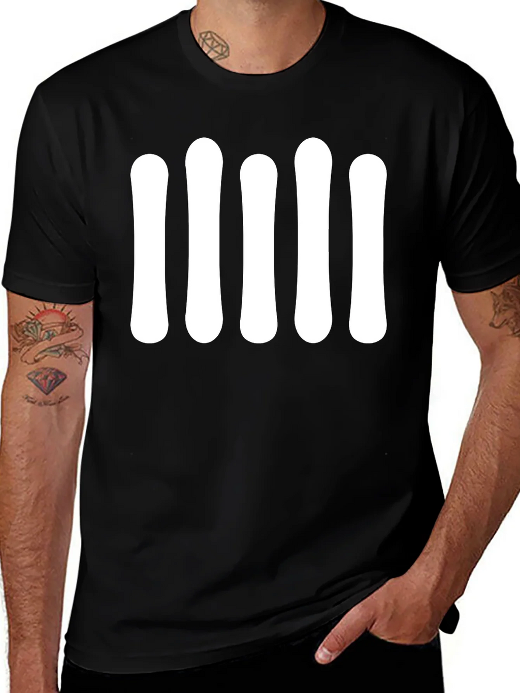 Black T-Shirt with Bold White Graphic product image 1