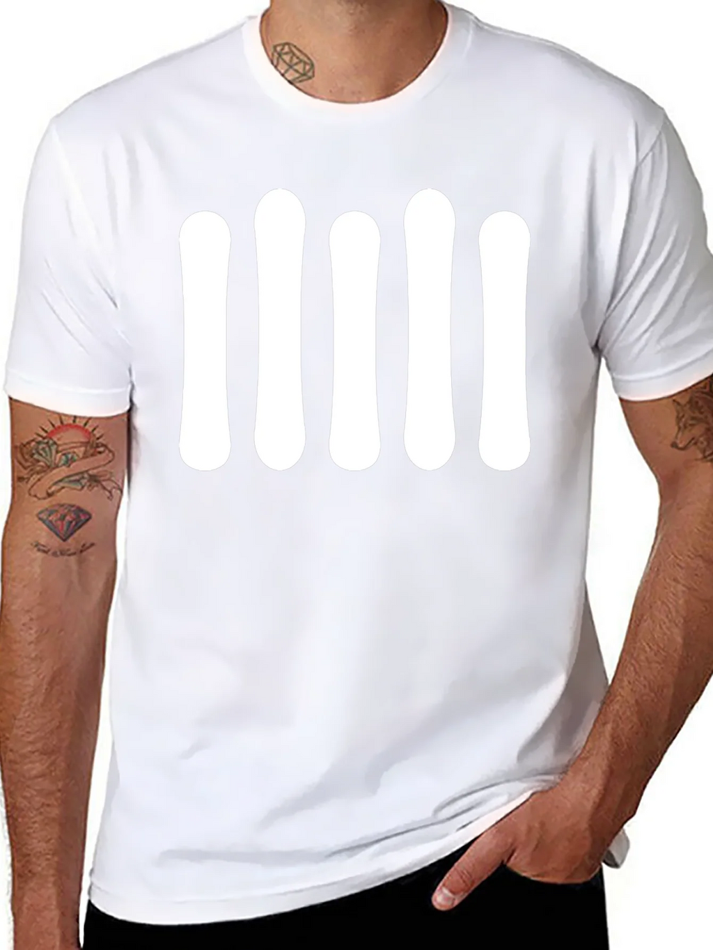 Black T-Shirt with Bold White Graphic product image 7