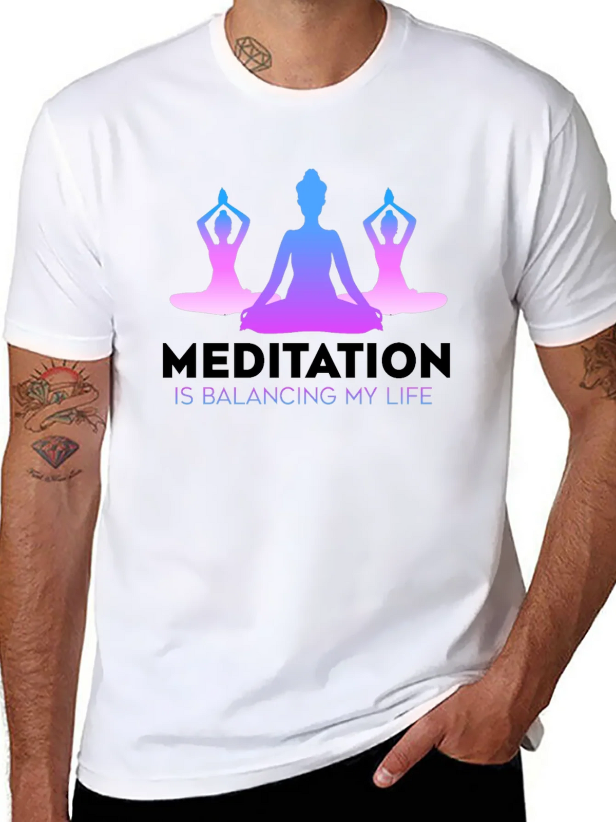 Meditation Balancing Life Graphic T-Shirt product image 4