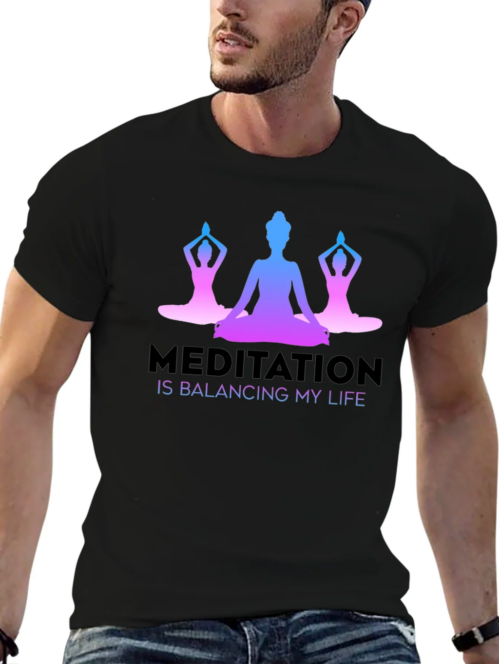 Meditation Balancing Life Graphic T-Shirt product image 3