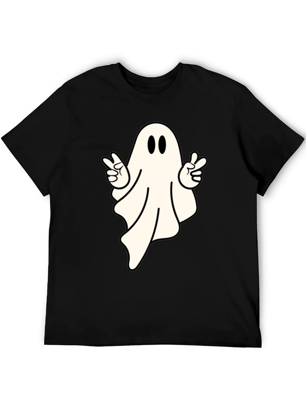 Cool Ghost Peace Sign T-Shirt - Spooky Season Apparel product image 5