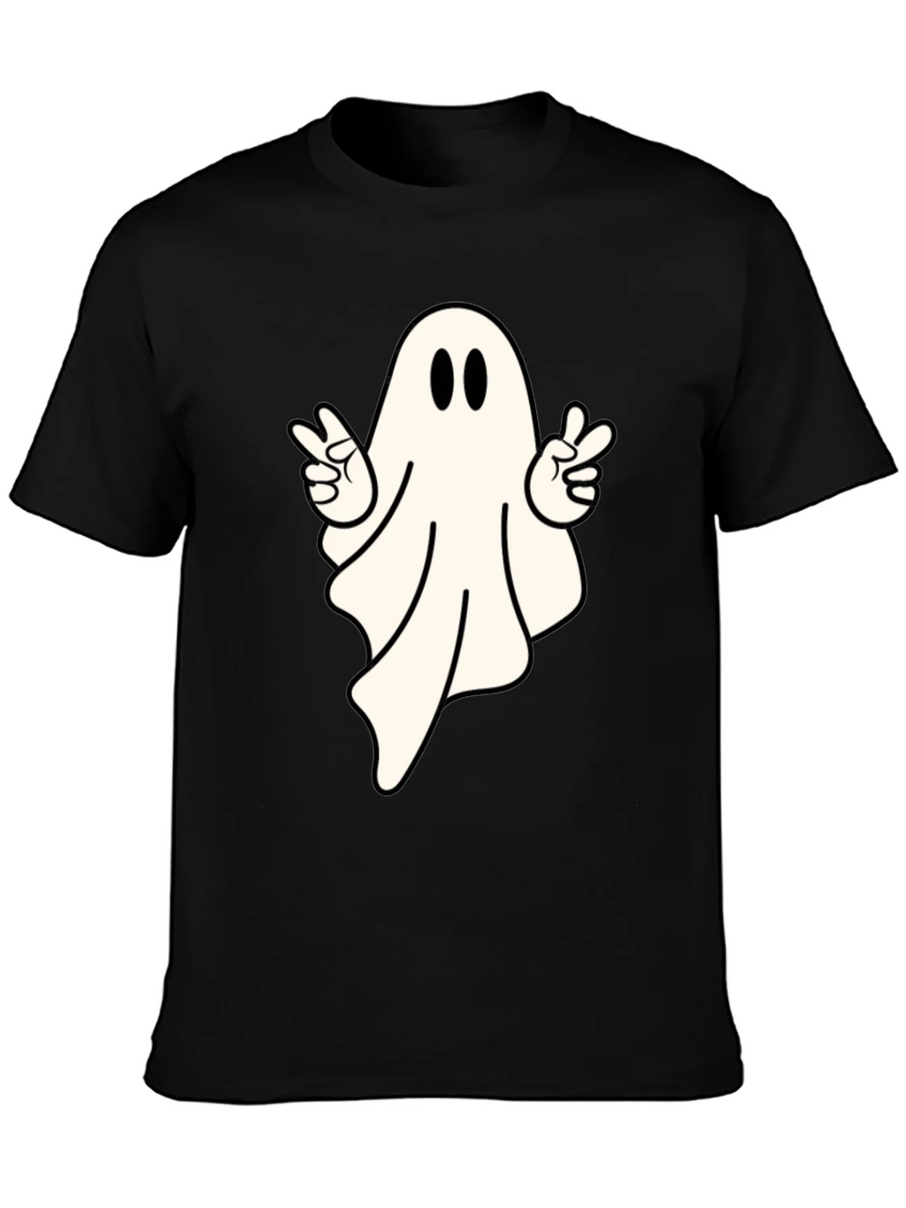 Cool Ghost Peace Sign T-Shirt - Spooky Season Apparel product image 3