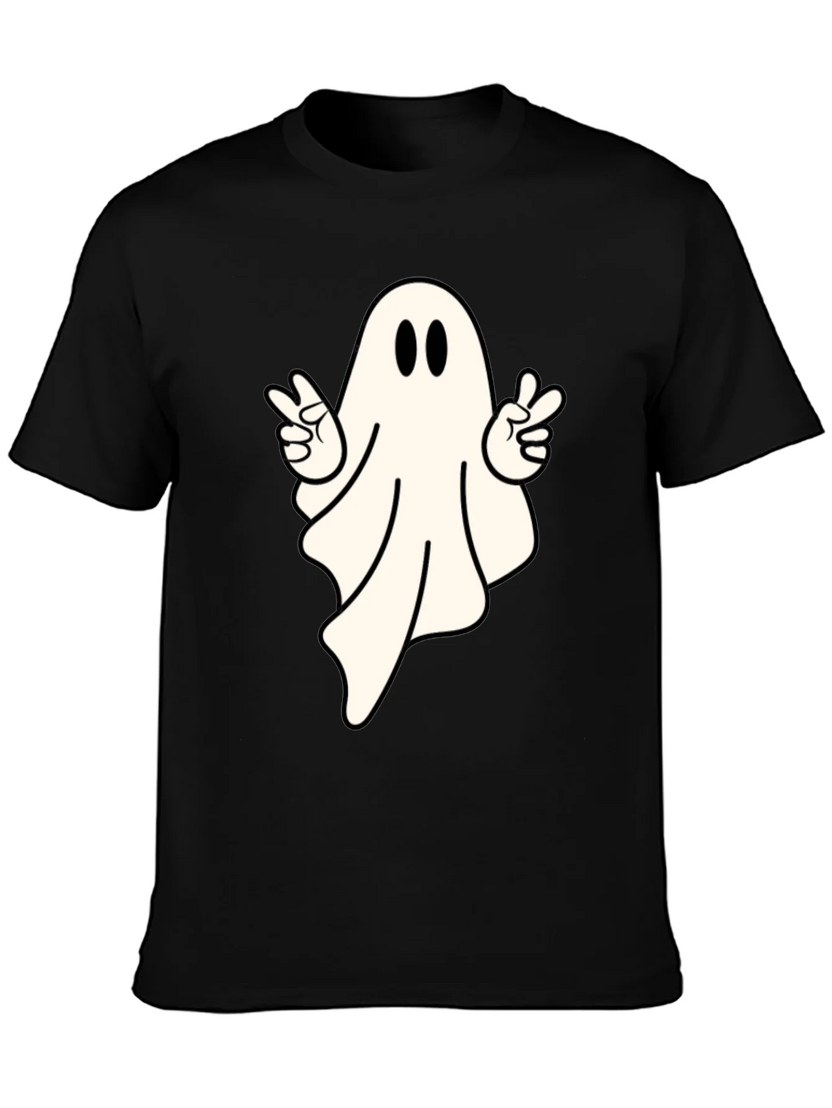 Cool Ghost Peace Sign T-Shirt - Spooky Season Apparel product image 3