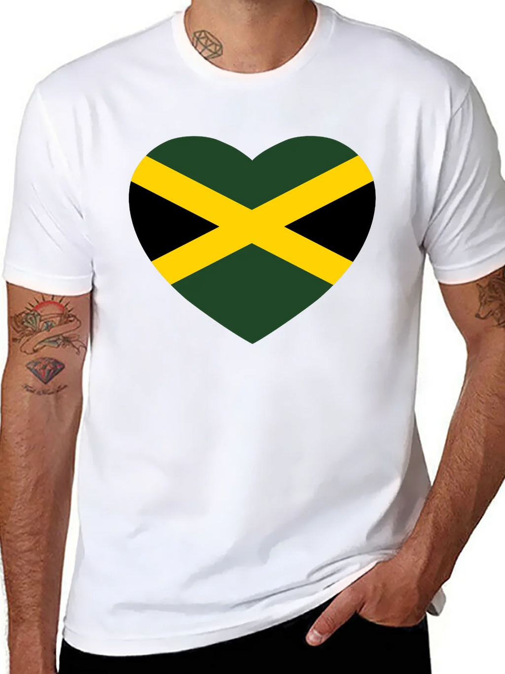 Jamaica Flag Heart T-Shirt product image 7
