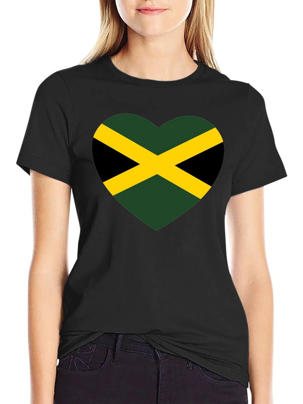 Jamaica Flag Heart T-Shirt product image 2