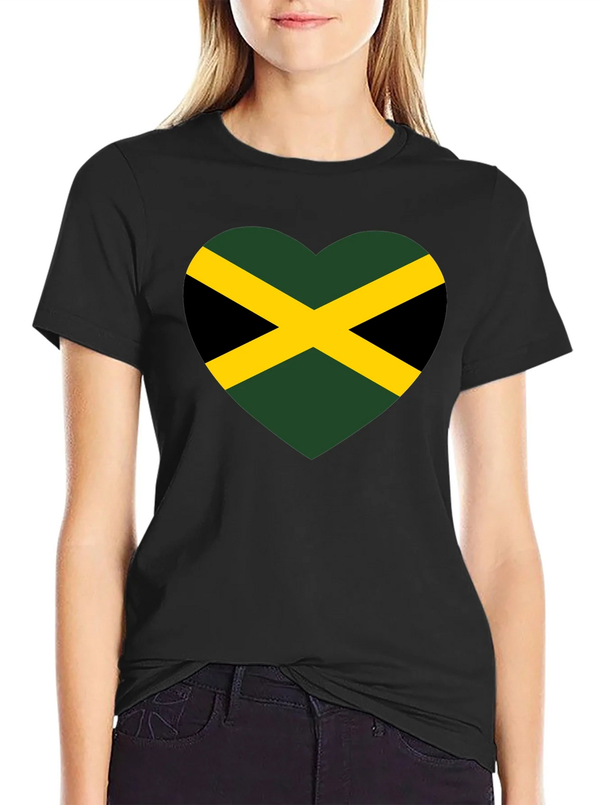 Jamaica Flag Heart T-Shirt product image 2