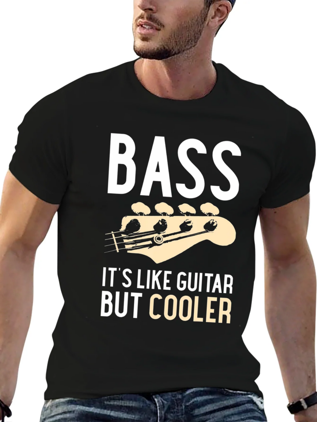 Bass is Cooler Black Graphic Tee Shirt product image 5