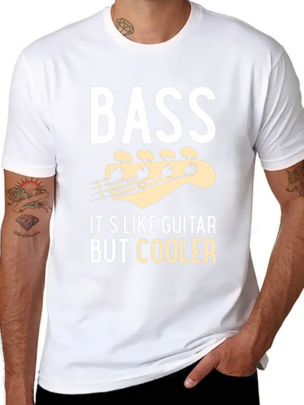 Bass is Cooler Black Graphic Tee Shirt product image 6