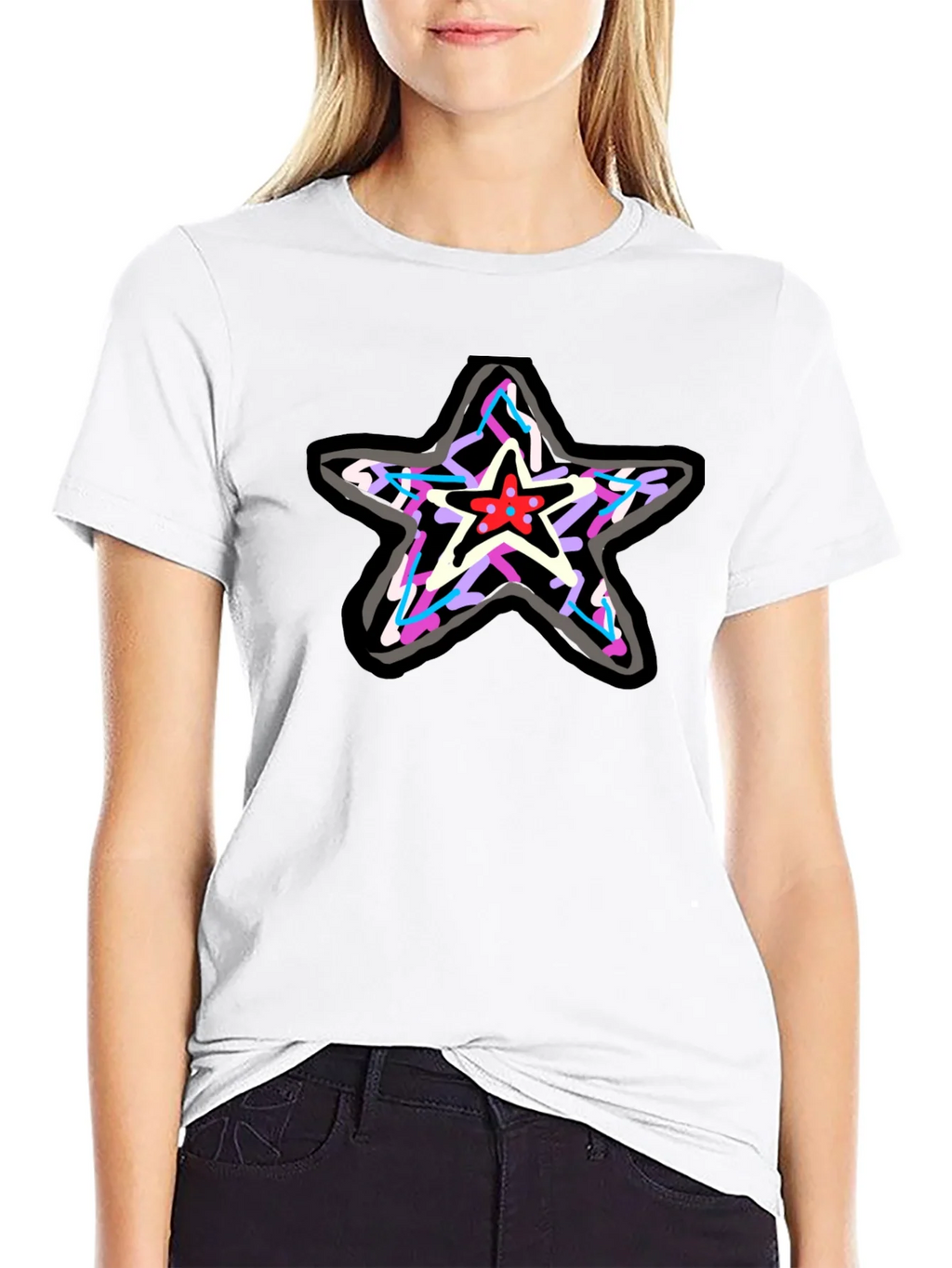 Star Graphic Print Black T-Shirt product image 7