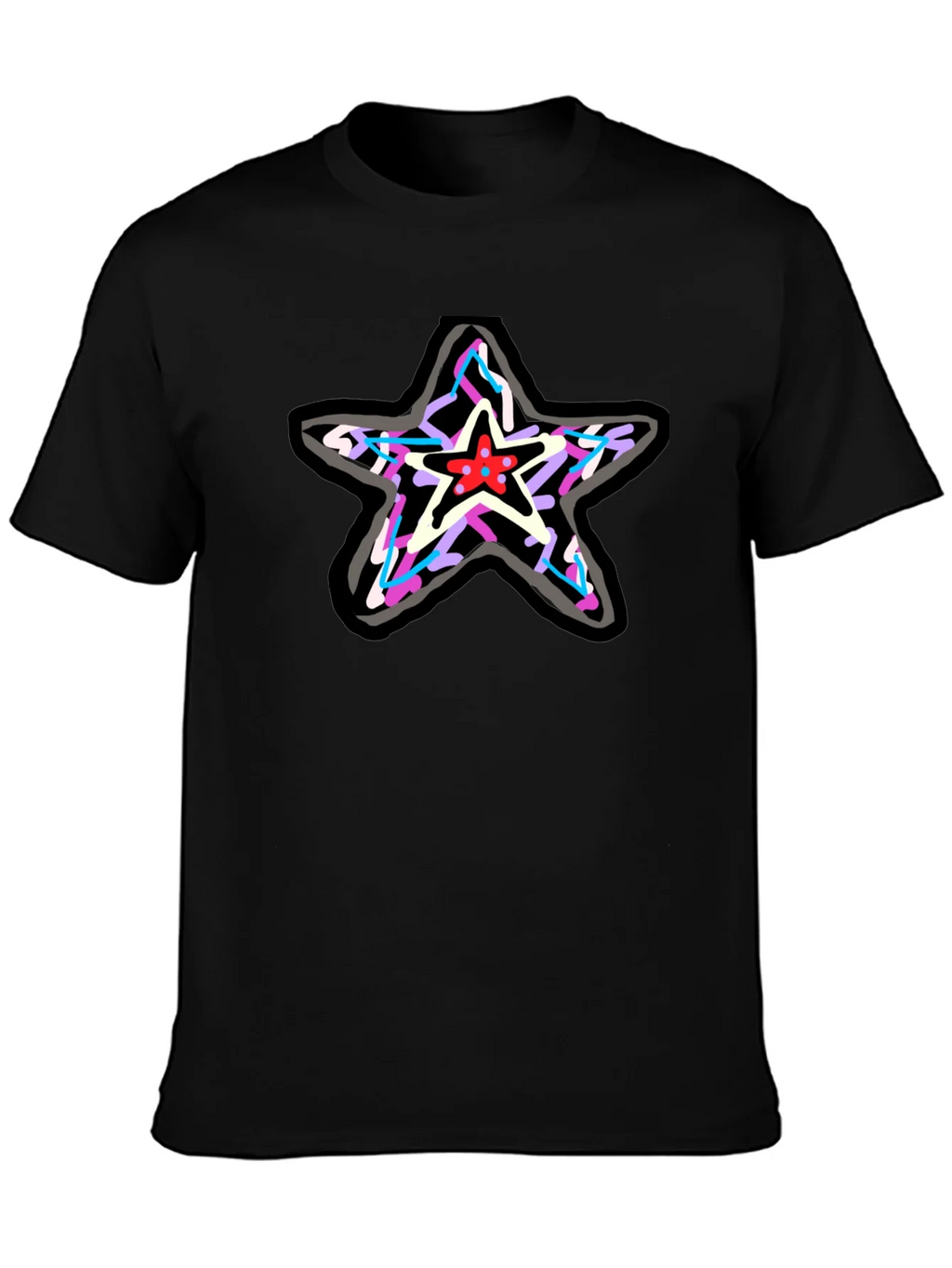 Star Graphic Print Black T-Shirt product image 2