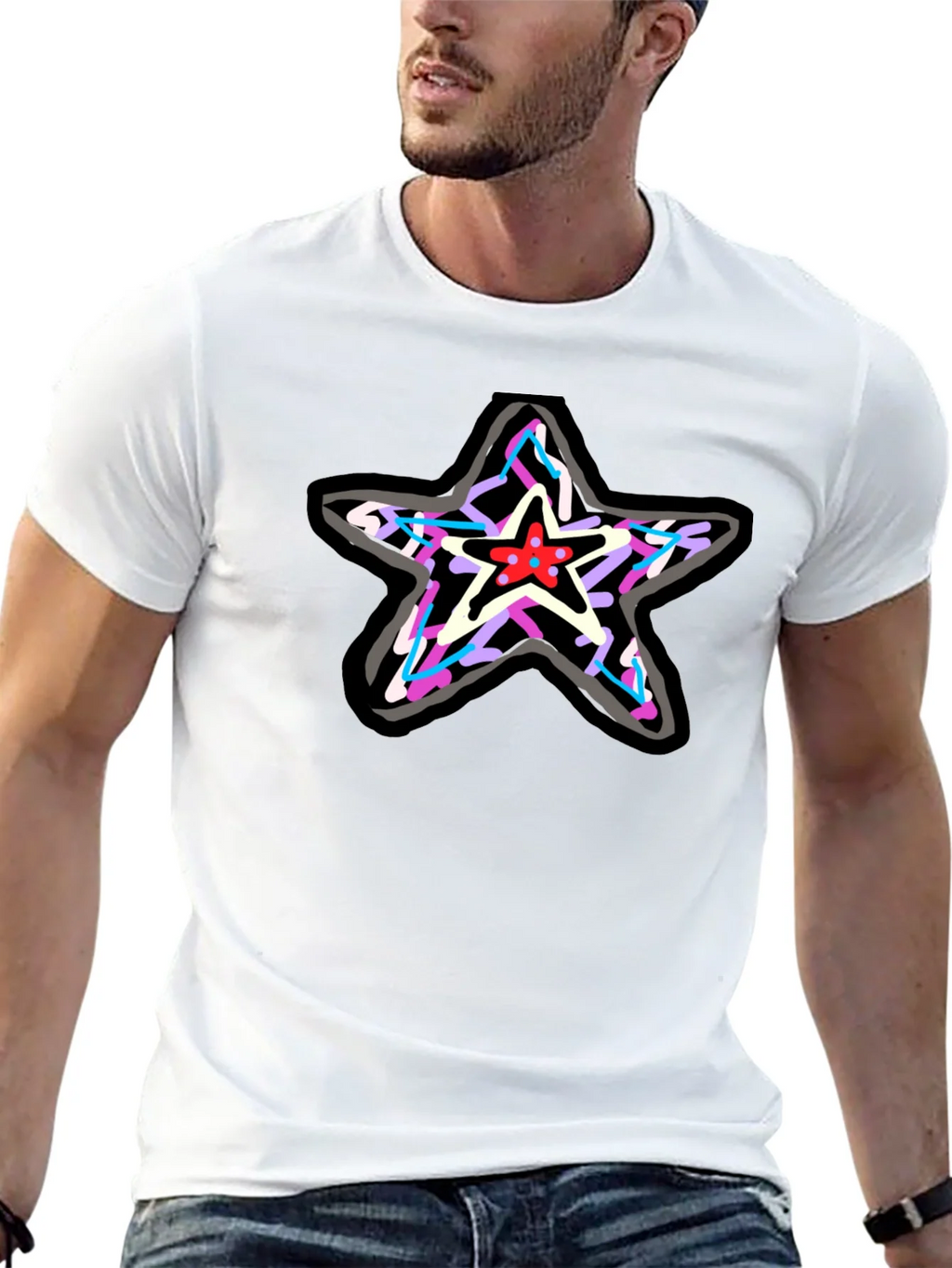 Star Graphic Print Black T-Shirt product image 10