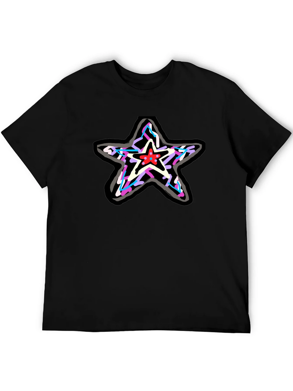 Star Graphic Print Black T-Shirt product image 4