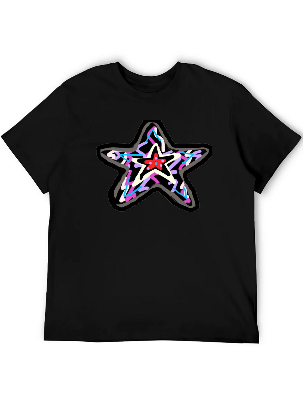 Star Graphic Print Black T-Shirt product image 4
